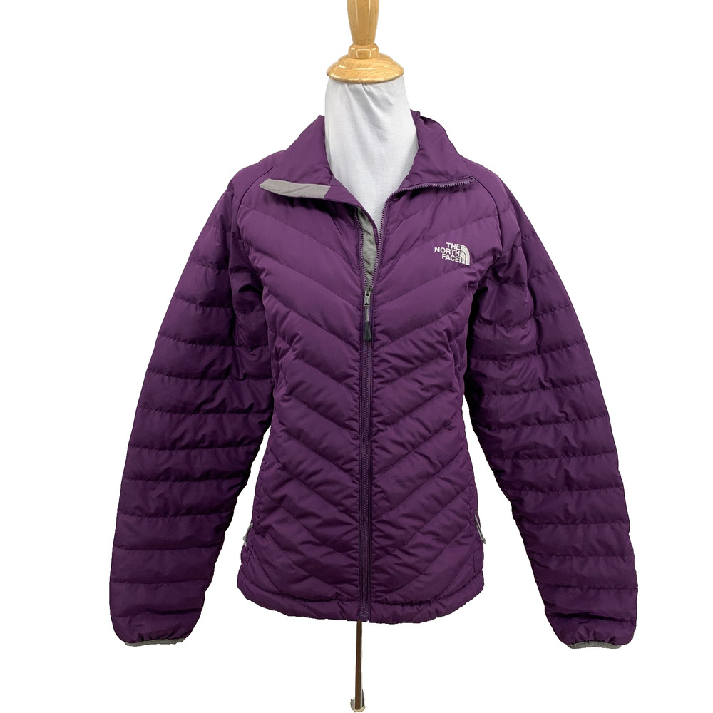 The North Face Jacket Women M Medium Hibiscus Gray Summit Series 800 Down Zip Up